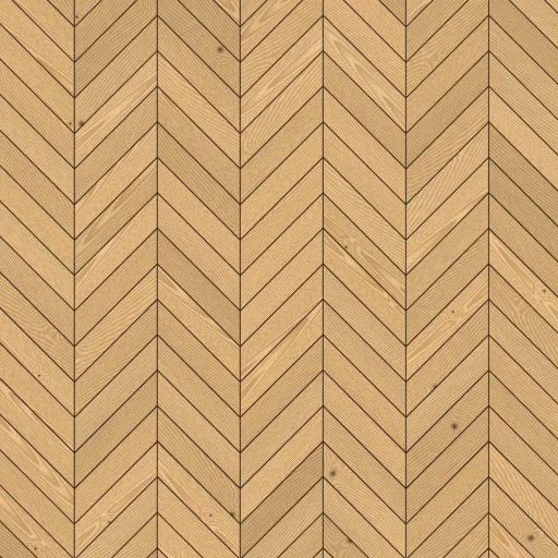 Chevron floor pattern in oak, drawn from above