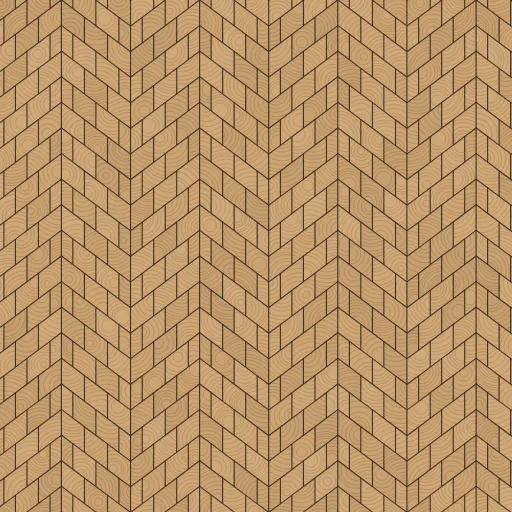 Forêt Arrow floor pattern in oak, drawn from above