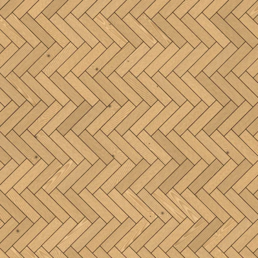 Herringbone floor pattern in oak, drawn from above