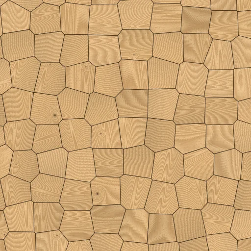 Slide modules floor pattern in oak, drawn from above
